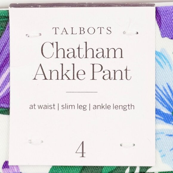 Talbots Women's Stretch Slim Leg Floral Garden Chatham Ankle Pants Size 4 NWT - Picture 5 of 12